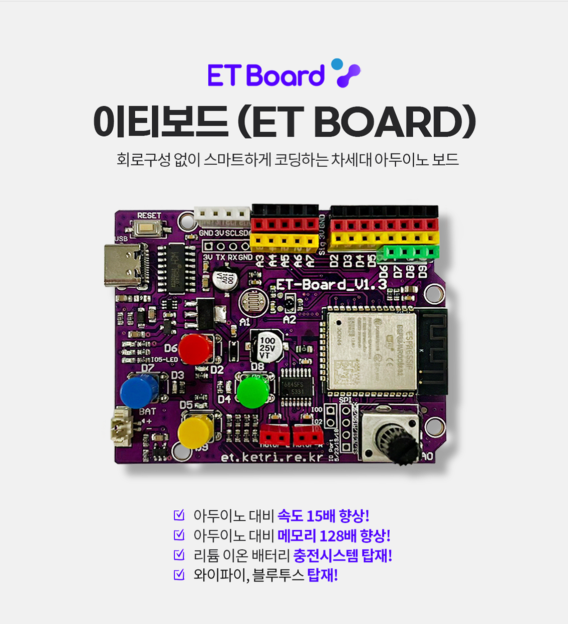 아두이노/파이썬/엔트리 호환, ETboard(이티보드, 사물인터넷 보드)
