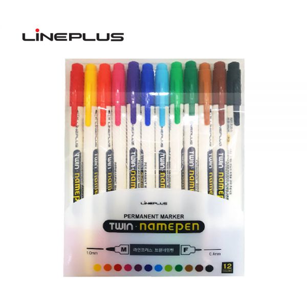Lineplus 12색 트윈네임펜세트 네임펜T