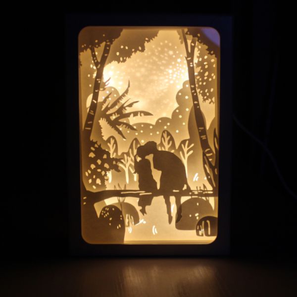 DIY 페이퍼커팅 LED무드등 매트 포함 첫키스