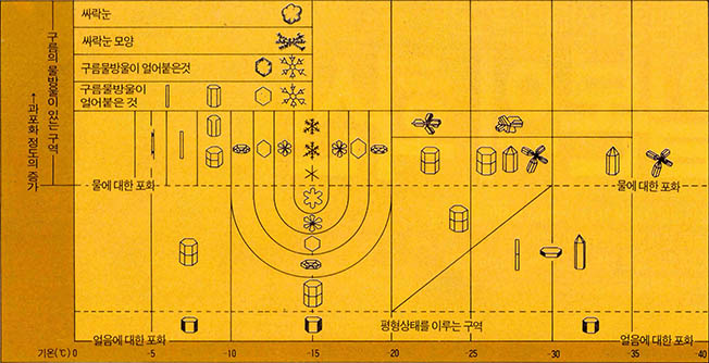 기온과 습도에 따른 눈결정 성장