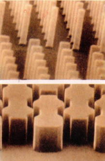 (그림6)방사광을 이용한 X-선 석판화기법에 의한 고집적회로의 패턴