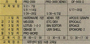 컴퓨터 교육 일정표
