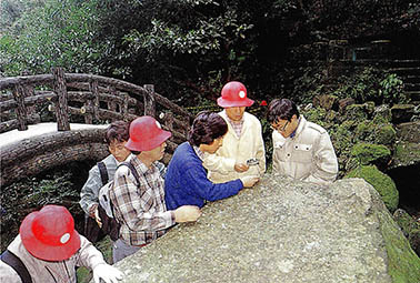 양명산탐사. 안산암이 주종