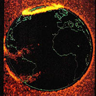 주로 극지방에서 나타나는 오로나. 그러나 금년 3월에는 상당히 저위도 지방에서도 발견되었다.