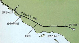 샌프랜시스코시의 지진을 가져온「산 안드레아스」단층