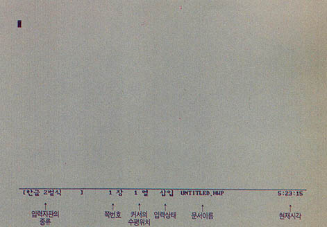 (그림 6) 한글의 초기 화면