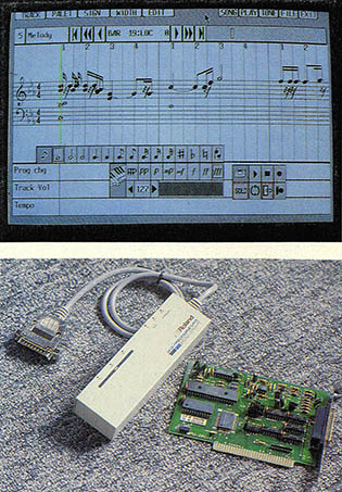 미디소프트웨어 「발라드」(위)와 인터페이스 장비
