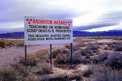 미국 네바다사막의 핵실험장. 라스베가스에서 북서쪽으로 약 1백km떨어진 지점ㅇ에 있다. 