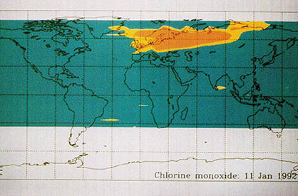 북유럽의 오존층은 위험스러울 정도로 얇아지고 있다.