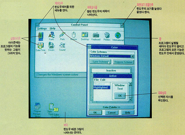 윈도우의 화면구성요소