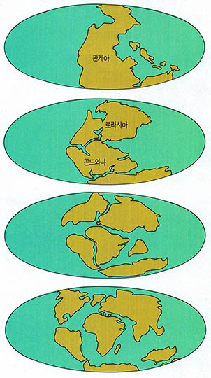 (그림1)초대륙 판게아의 분열