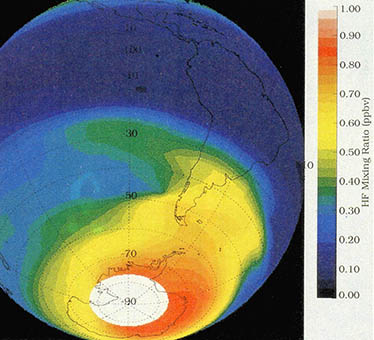 구멍뚫린 남극의 오존 구멍