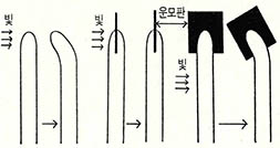 (그림9) 빛에 의한 굴광성 실험