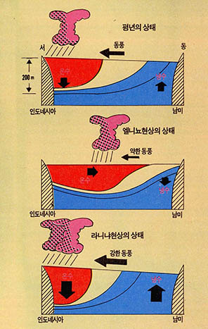 (그림2) 엘니뇨와 라니냐 현상의 발생구조