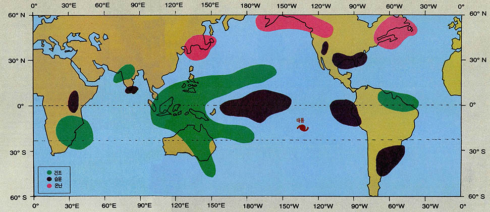 (그림6) 대략적인 엘니뇨로 인한 이상기상