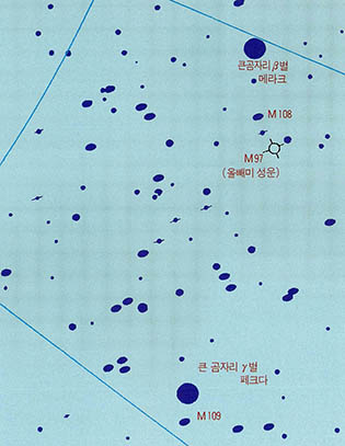 큰곰자리 β별과 γ별지역 성도