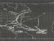 1996년 발생한 허리케인들의 추적도