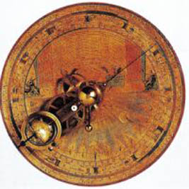 1700년대 후반에 만들어진 천문시계. 태엽으로 작동되며 천체들의 운동을 보여준다.