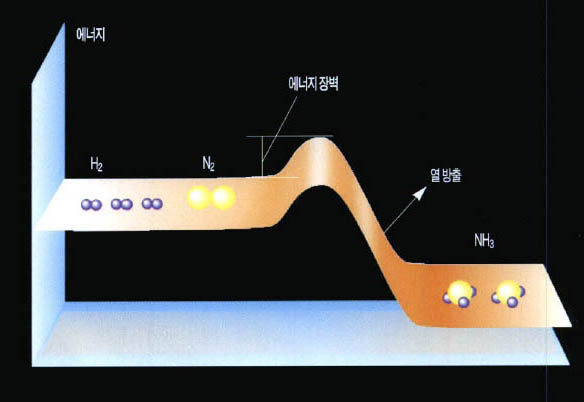 (그림1) 암모니아 합성반응의 에너지 변화