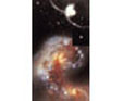 지상에서 찍은 하트모양 은하(상)과 윤곽선 부분을 허블우주망원경으로 찍은 사진(우)