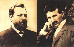 정열과 기술로 회사를 키운 창립자 에릭슨.(왼쪽) 전기와 통신에 관련된 많은 제품을 발명,통신기술발전에 큰 기여를 한 니콜라 테슬라.(오른쪽)