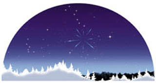 1월 4일 새벽 별똥별 쇼. 별똥 별들은 북동쪽하늘 북두칠성 아래 용자리 근처에서 출발해 나온다.