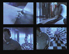영화‘터미네이터 2’에서 액체 로부터 로봇으로 점차 변화 하는 장면 (시계 방향으로)은 컴 퓨터 그래픽스의 모핑 기법 이 적용됐다.