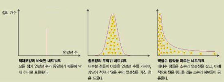 (그림2) 네트워크의 연결선 분포함수