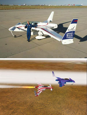 2007년 열릴 로켓경주대회에 참가할 비행기와 조종사.