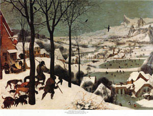 16세기 네덜란드 최고의 화가 피터 브뢰겔 1세가 그린 ‘눈속의 사냥꾼’(Hunters in the Snow, 1565). 당시 한랭한 소빙하기의 풍경이 고스란히 담겨있다.