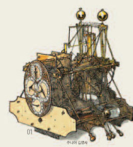 최초의 크로노미터(01)는 24시간에 불과 수초의 오차가 나는 정밀시계로 1735년 영국의 기술자 존 해리슨(02)이 만들었다. 크로노미터 그림은 프랑스 작가 루이스 보든이 쓴 ‘항해의 역사를 바꿔놓은 해상시계’(2004)에 나오는 것이다.