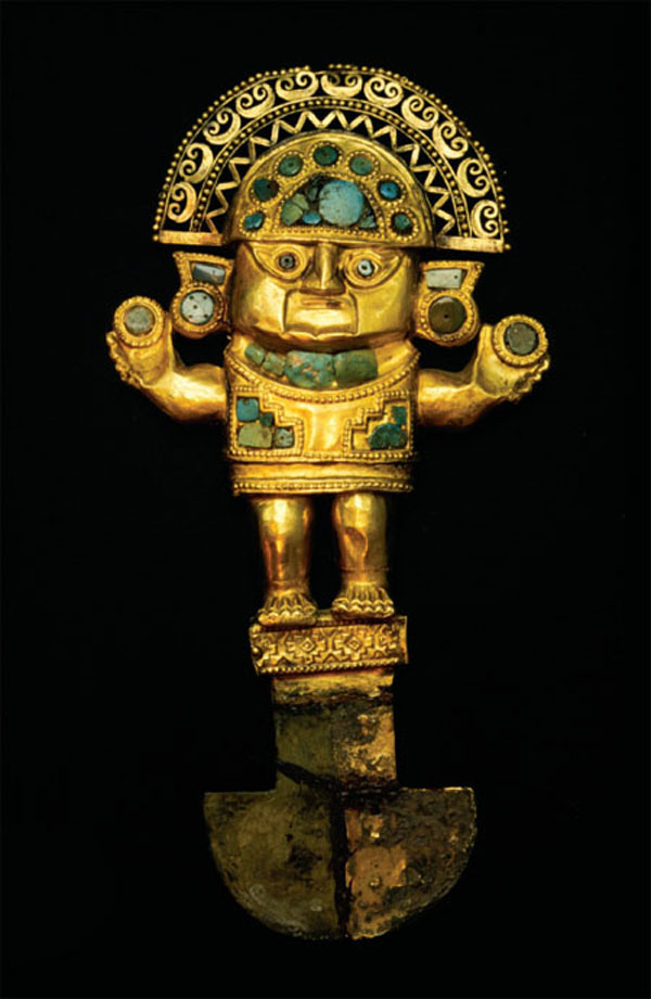 잉카제국의 무덤에서 발굴된 금 공예품. 찬란한 문화를 꽃피웠던 잉카제국은 금을 차지하려는 서구인의 침입으로 멸망했다고 전해진다.