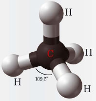 대표적인 정사면체 구조가 메탄분자