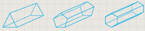 각기둥(prism)^triangular prism, pentagonal prism, hexagonal prism