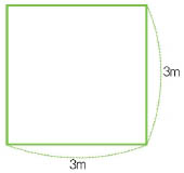 넓이가 9㎡인 정사각형