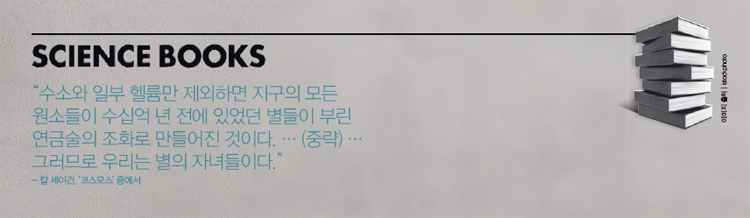 “수소와 일부 헬륨만 제외하면 지구의 모든 원소들이 수십억 년 전에 있었던 별들이 부린 연금술의 조화로 만들어진 것이다. … (중략) … 그러므로 우리는 별의 자녀들이다.”