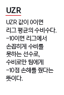 UZR : UZR 값이 0이면 리그 평균이 수비수다.